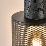 Vultex Mesh Pendant Light in Black Travertine and Metal
