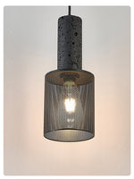 Vultex Mesh Pendant Light in Black Travertine and Metal