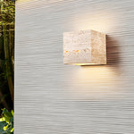 Wabi Sabi Yellow Travertine Led Wall Sconce Square Rectangle