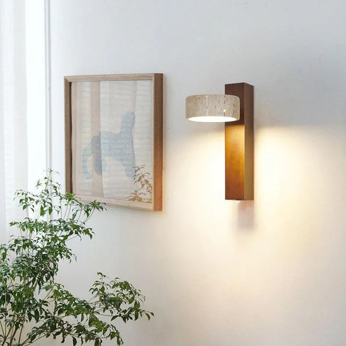 Off White Travertine Wall Lamp