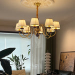 Walden Pleat Chandelier — Modern Wood & Fabric Pendant Light for Dining Room