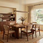 Walnut Arc Linear LED Pendant Light for Kitchen Island and Dining Room