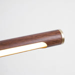Walnut Linear Wall Sconce with Adjustable Brass Arm