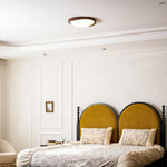 Walnut Curved Edge Ceiling Light – Modern Flush Mount LED Fixture
