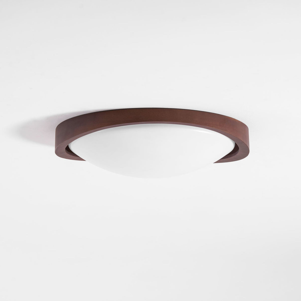 Walnut Curved Edge Ceiling Light – Modern Flush Mount LED Fixture