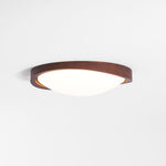 Walnut Curved Edge Ceiling Light – Modern Flush Mount LED Fixture