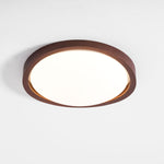 Walnut Curved Edge Ceiling Light – Modern Flush Mount LED Fixture