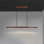 Walnut Arc Linear LED Pendant Light for Kitchen Island and Dining Room