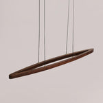 Walnut Arc Linear LED Pendant Light for Kitchen Island and Dining Room