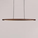 Walnut Arc Linear LED Pendant Light for Kitchen Island and Dining Room