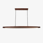 Walnut Arc Linear LED Pendant Light for Kitchen Island and Dining Room