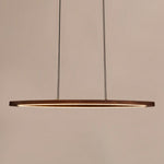 Walnut Arc Linear LED Pendant Light for Kitchen Island and Dining Room