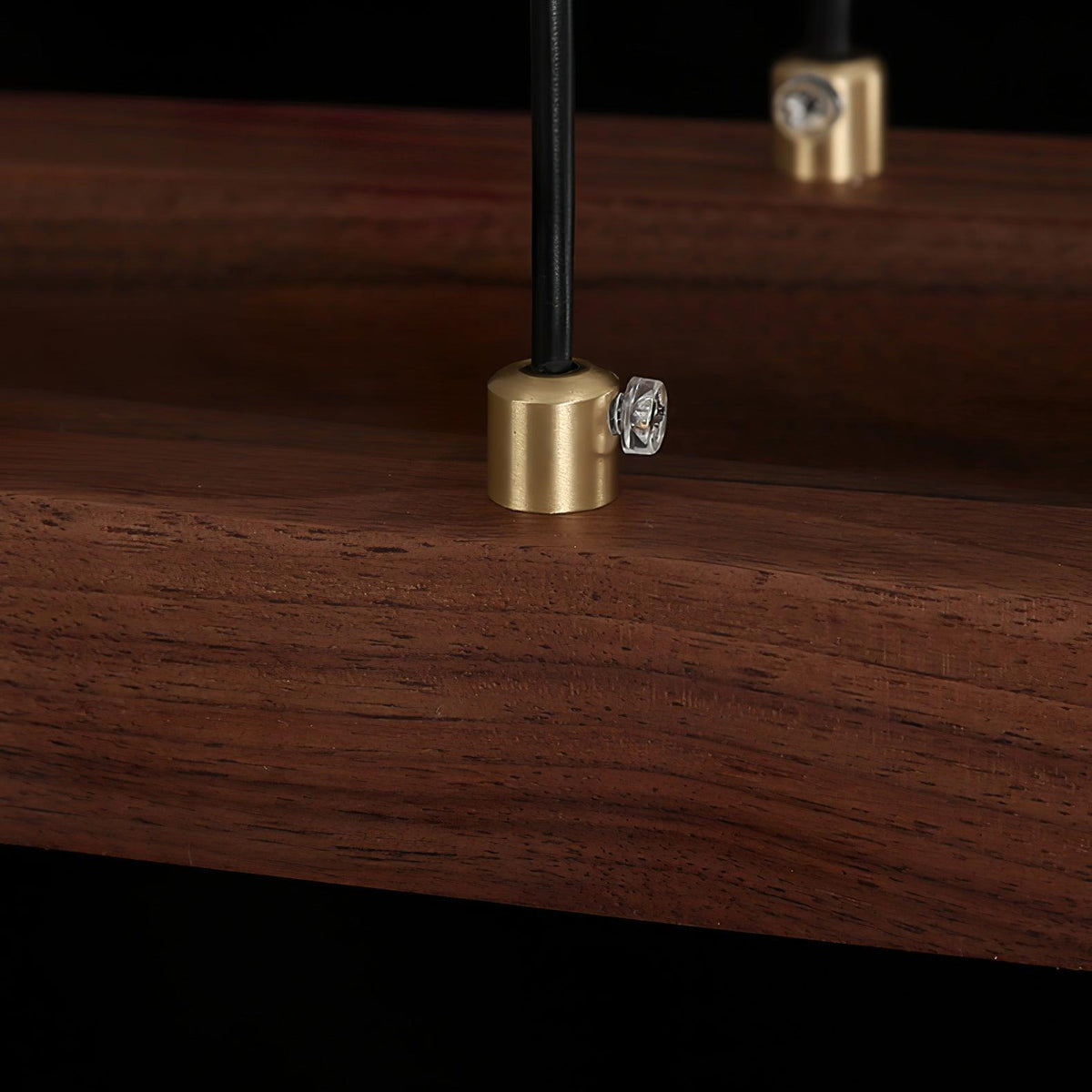 Walnut Arc Linear LED Pendant Light for Kitchen Island and Dining Room