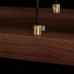 Walnut Arc Linear LED Pendant Light for Kitchen Island and Dining Room