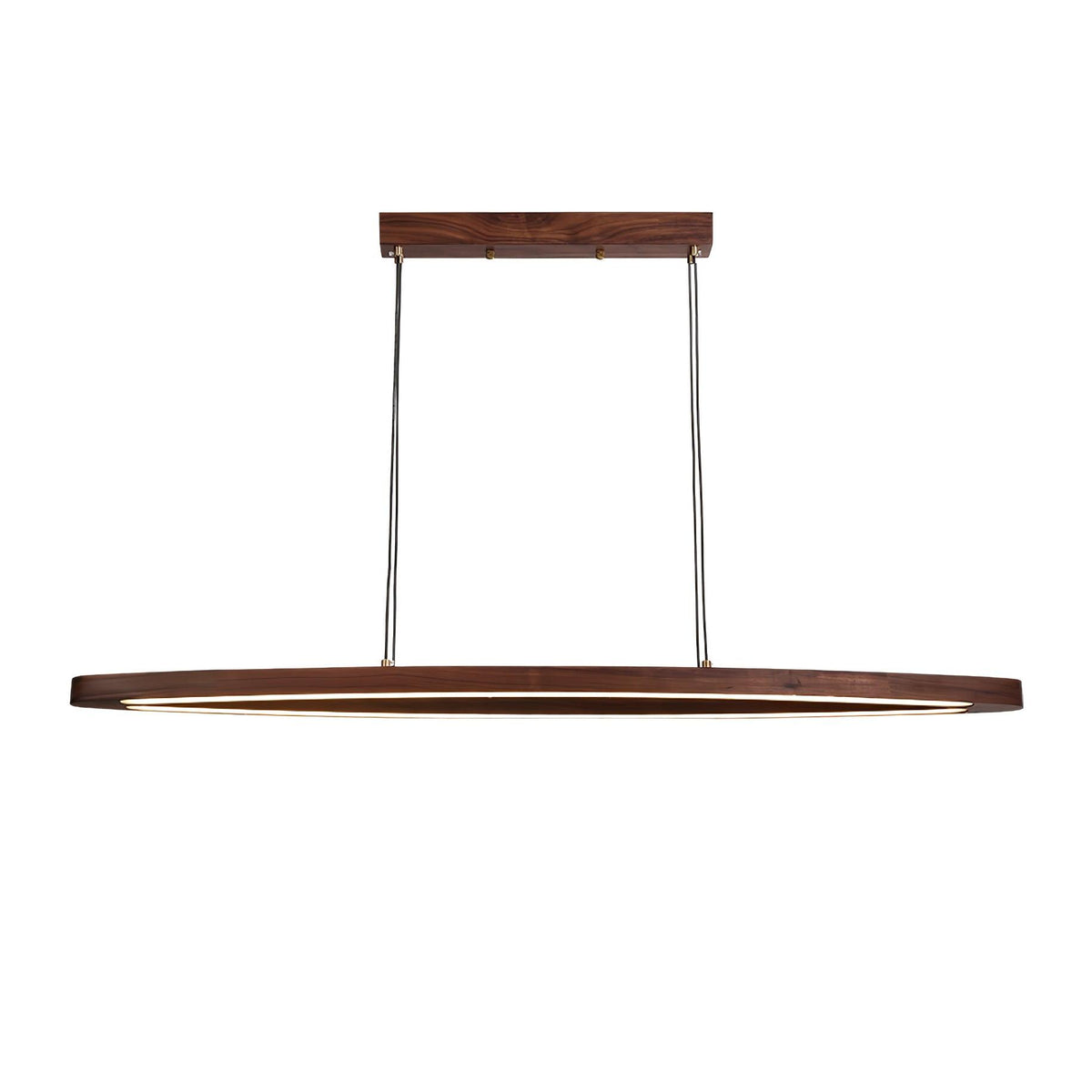 Walnut Arc Linear LED Pendant Light for Kitchen Island and Dining Room