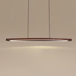 Walnut Arc Linear LED Pendant Light for Kitchen Island and Dining Room