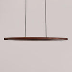 Walnut Arc Linear LED Pendant Light for Kitchen Island and Dining Room