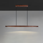 Walnut Arc Linear LED Pendant Light for Kitchen Island and Dining Room