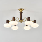Walnut Embrace Chandelier – Mid-Century Modern Wood & Metal Pendant Light