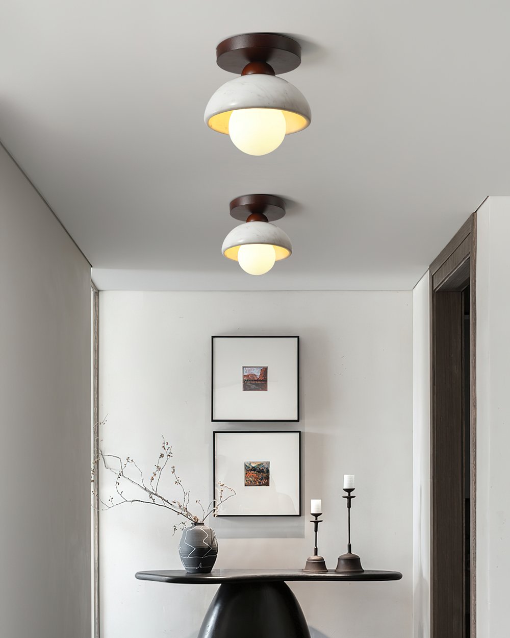 Walnut Marble Ceiling Lamp