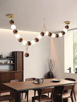 Walnut Bead Necklace Pendant Lamp
