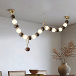 Walnut Bead Necklace Pendant Lamp