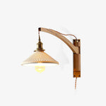 Swing Arm Walnut Wall Light