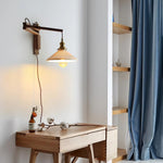 Swing Arm Walnut Wall Light