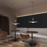 Walnut Wood Dish Pendant Light