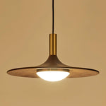 Walnut Wood Dish Pendant Light