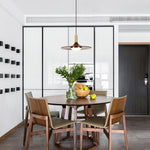 Walnut Wood Dish Pendant Light