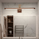 Walnut Linear Wall Sconce with Adjustable Brass Arm