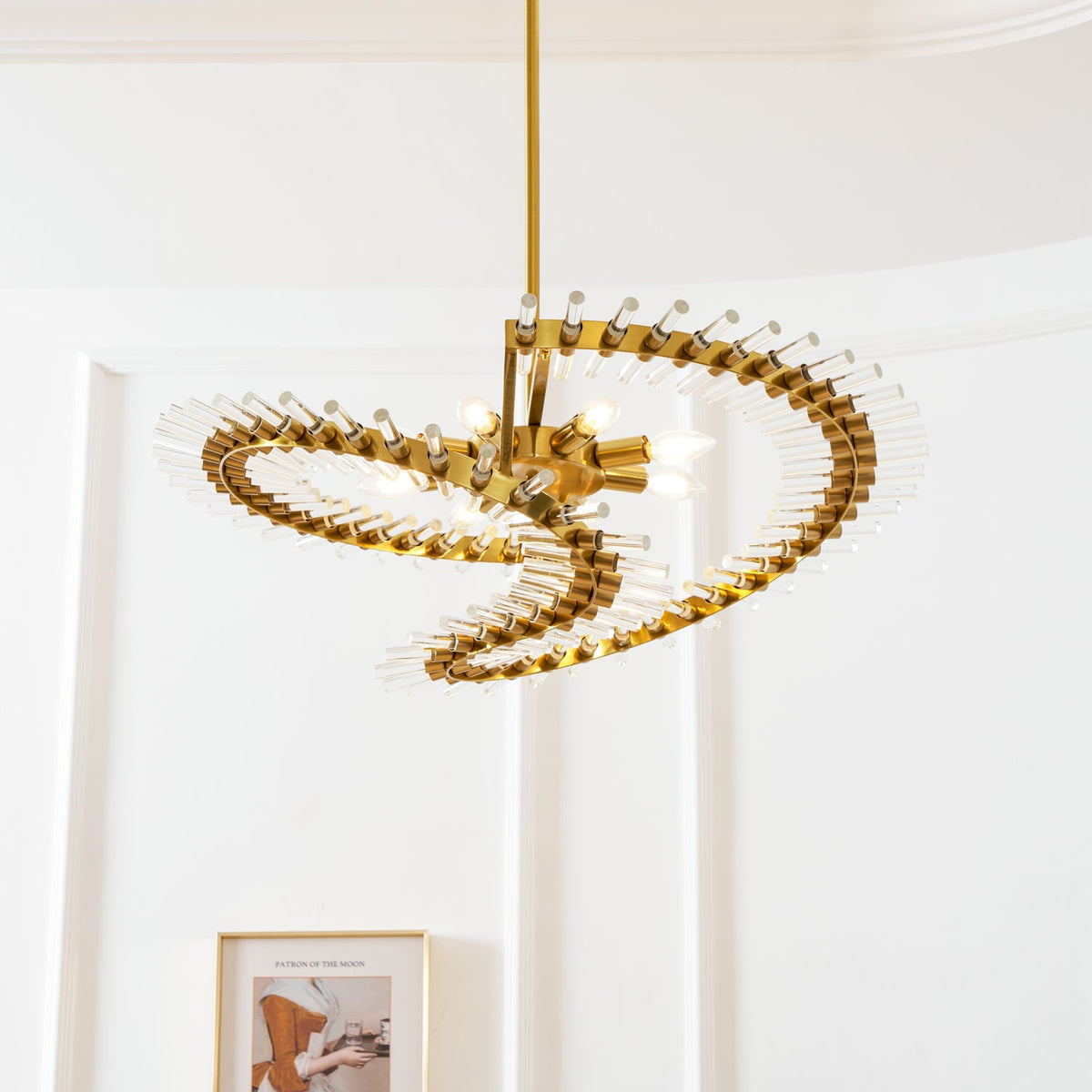 Waltz Art Chandelier – Sculptural Gold Pendant Light for Modern Interiors