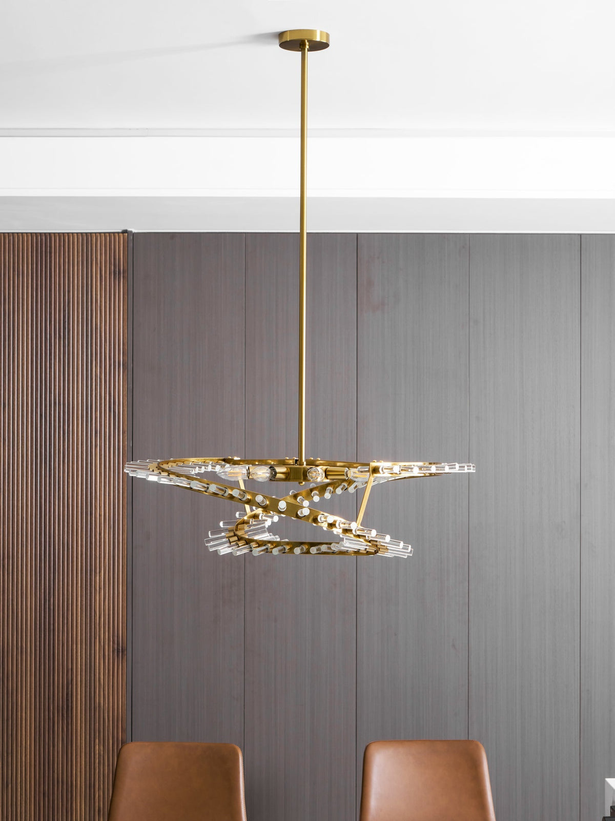 Waltz Art Chandelier – Sculptural Gold Pendant Light for Modern Interiors