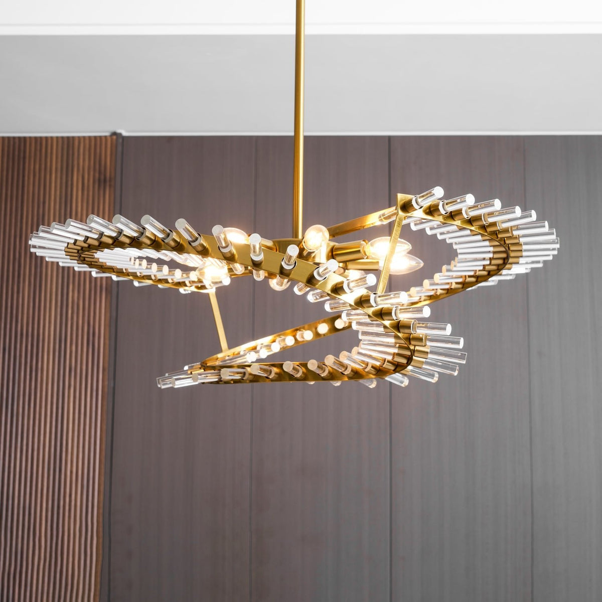 Waltz Art Chandelier – Sculptural Gold Pendant Light for Modern Interiors
