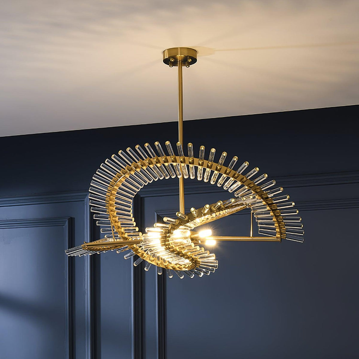 Waltz Art Chandelier – Sculptural Gold Pendant Light for Modern Interiors