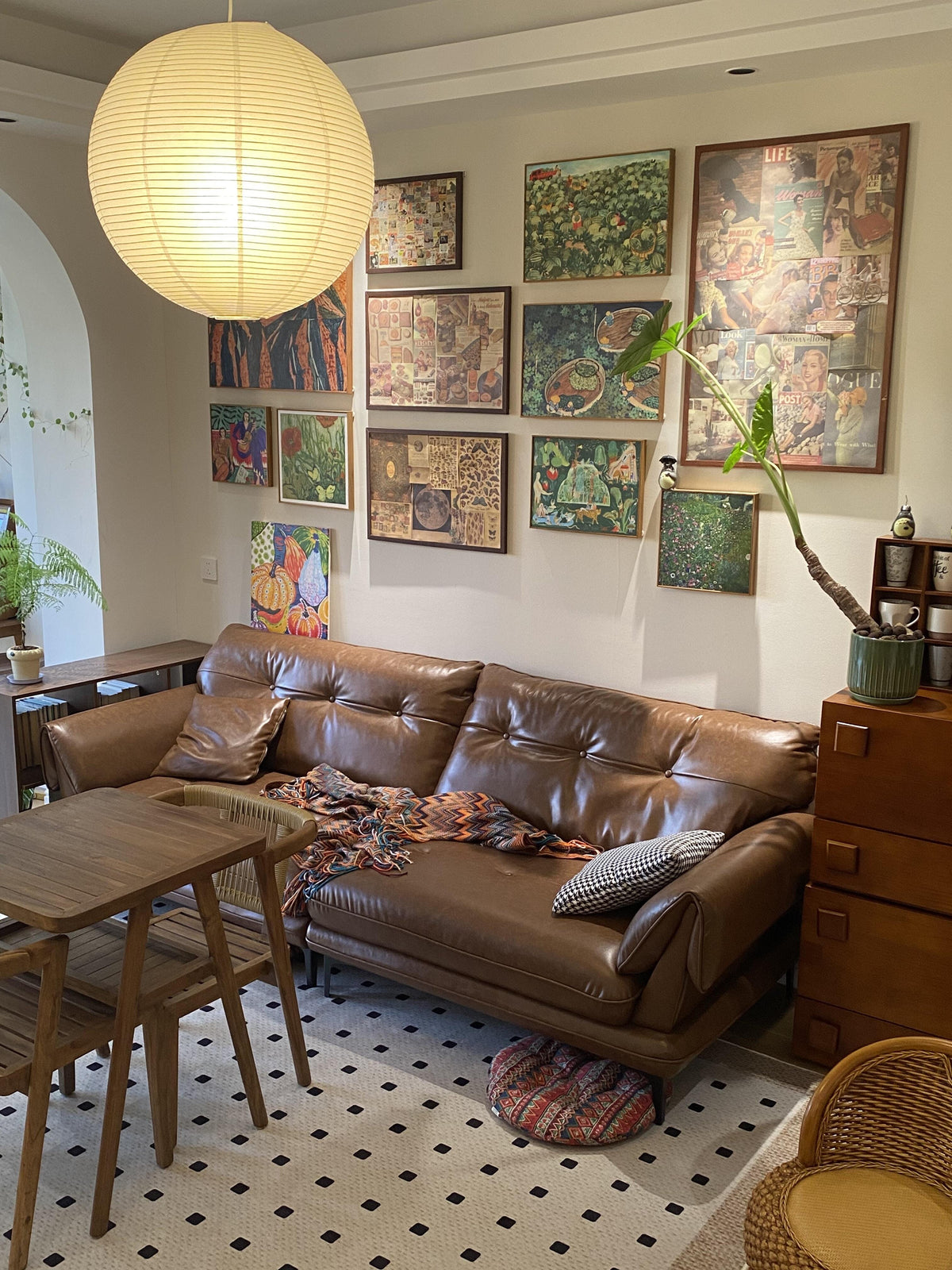 Handmade Mulberry Paper Pendant Light – Mid-Century Modern Washi Shade