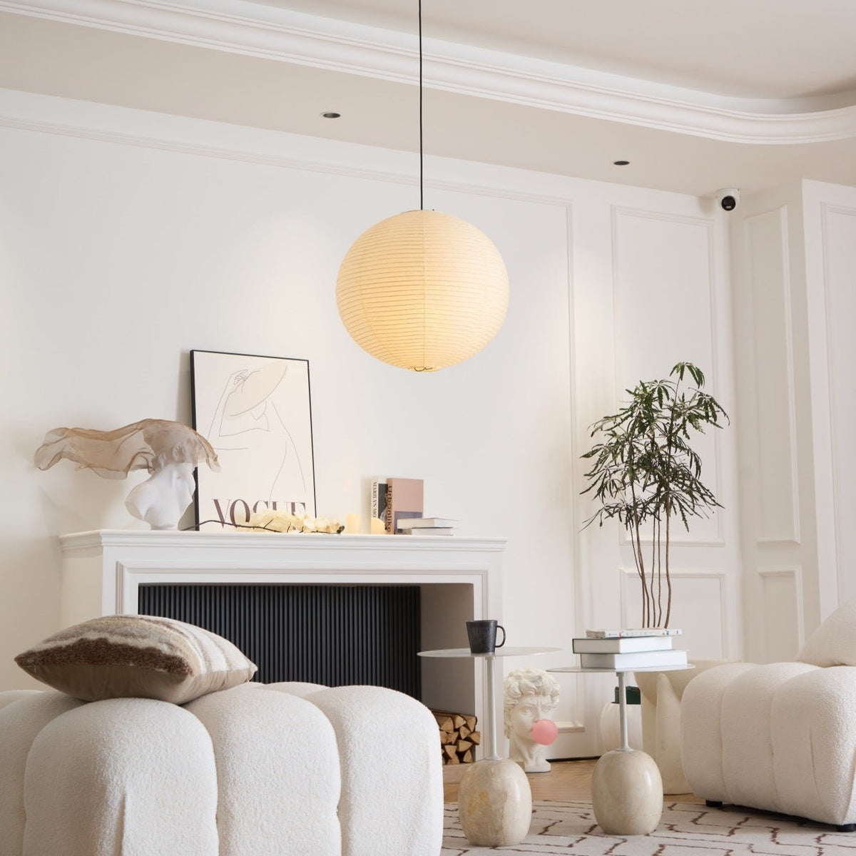 Handmade Mulberry Paper Pendant Light – Mid-Century Modern Washi Shade