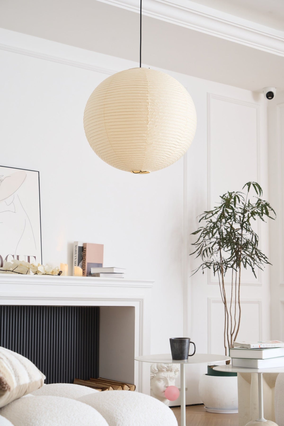Handmade Mulberry Paper Pendant Light – Mid-Century Modern Washi Shade