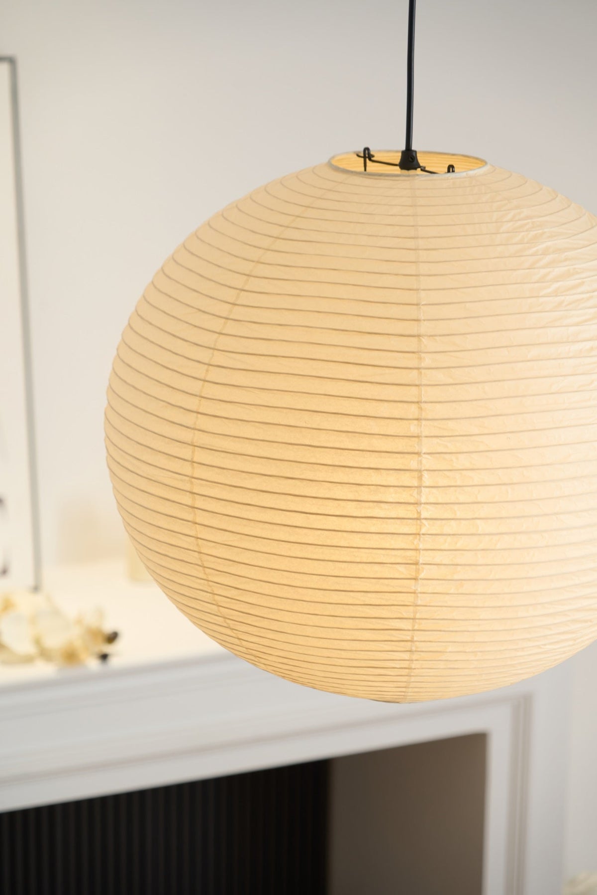 Handmade Mulberry Paper Pendant Light – Mid-Century Modern Washi Shade