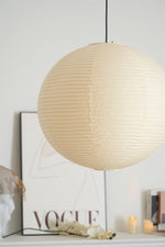 Handmade Mulberry Paper Pendant Light – Mid-Century Modern Washi Shade
