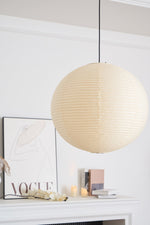 Handmade Mulberry Paper Pendant Light – Mid-Century Modern Washi Shade