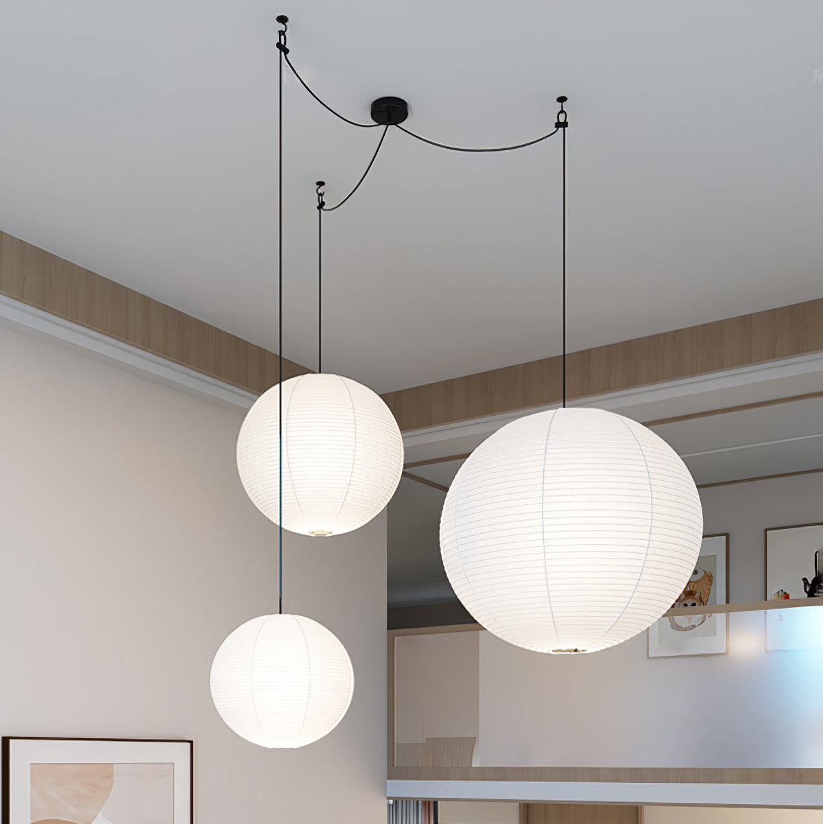 Handmade Mulberry Paper Pendant Light – Mid-Century Modern Washi Shade