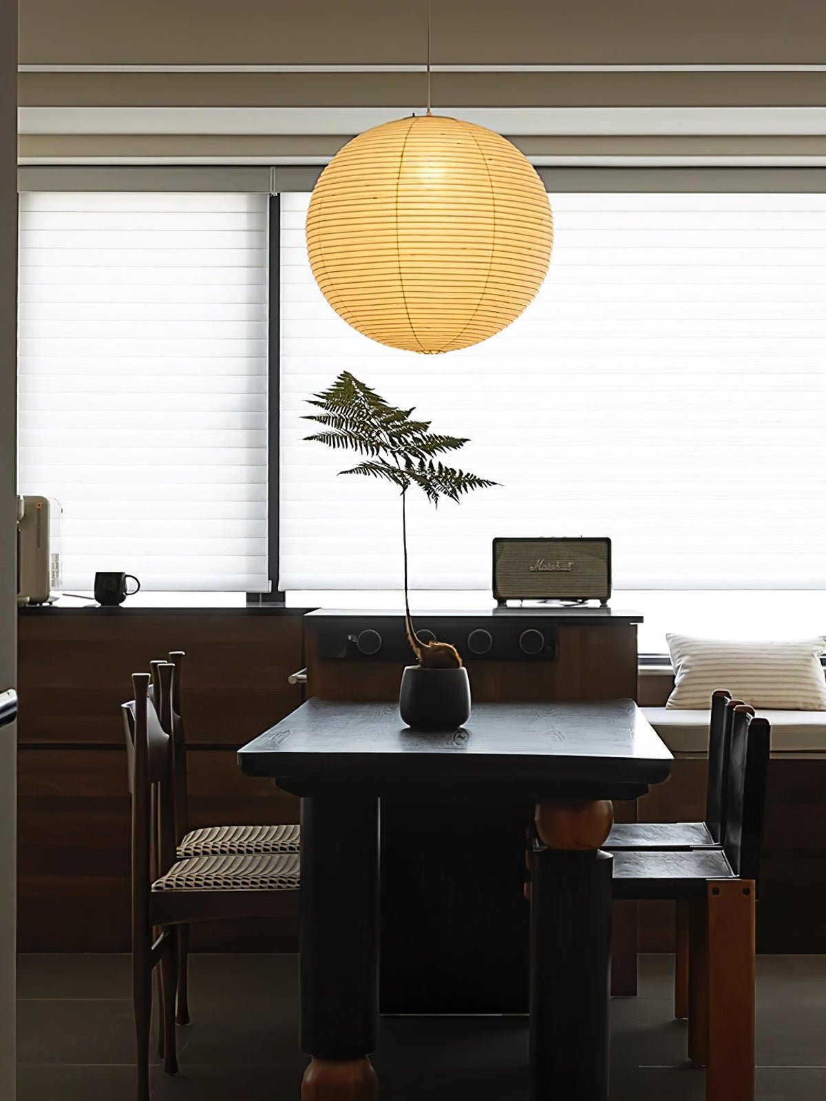 Handmade Mulberry Paper Pendant Light – Mid-Century Modern Washi Shade