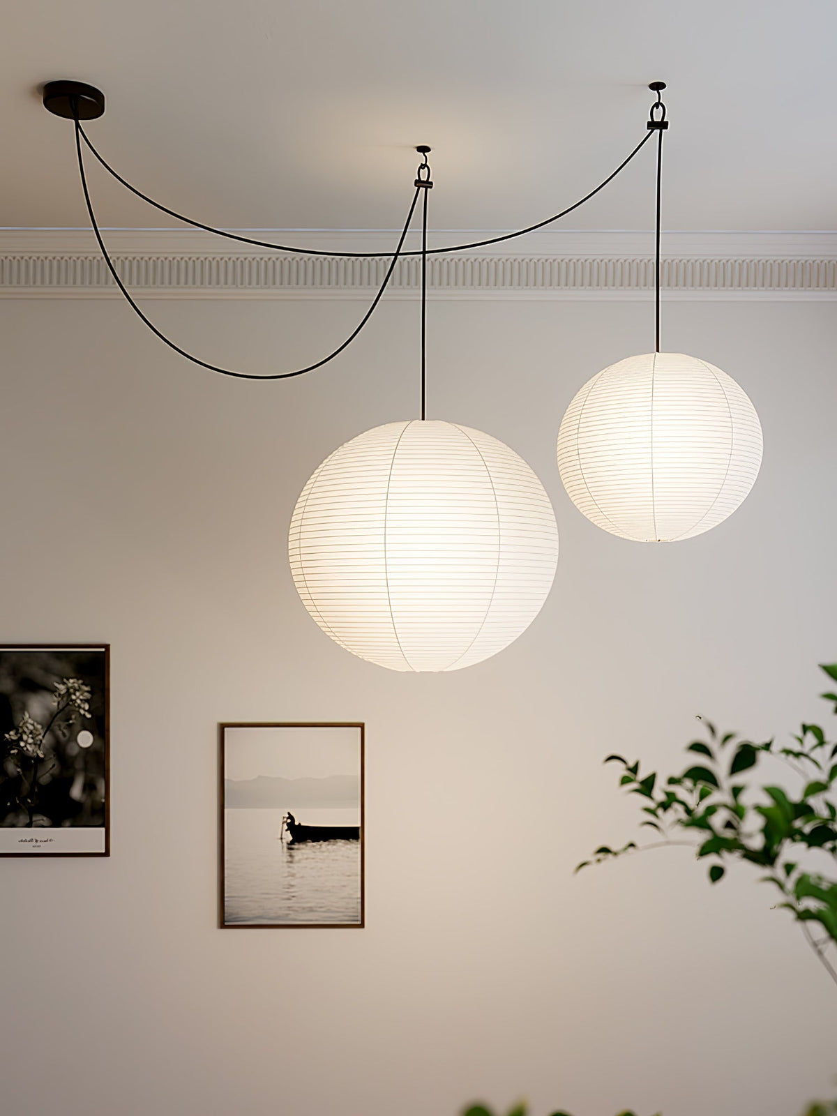 Handmade Mulberry Paper Pendant Light – Mid-Century Modern Washi Shade