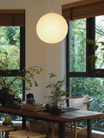 Handmade Mulberry Paper Pendant Light – Mid-Century Modern Washi Shade