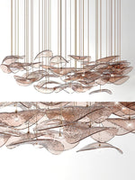 Wave Floating Leaf Gasolier Chandelier