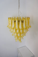 Wave Yellow Glass Chandelier | Modern Designer Pendant Light for Dining Room