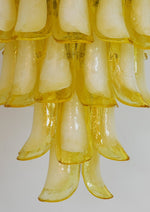 Wave Yellow Glass Chandelier | Modern Designer Pendant Light for Dining Room
