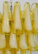 Wave Yellow Glass Chandelier | Modern Designer Pendant Light for Dining Room
